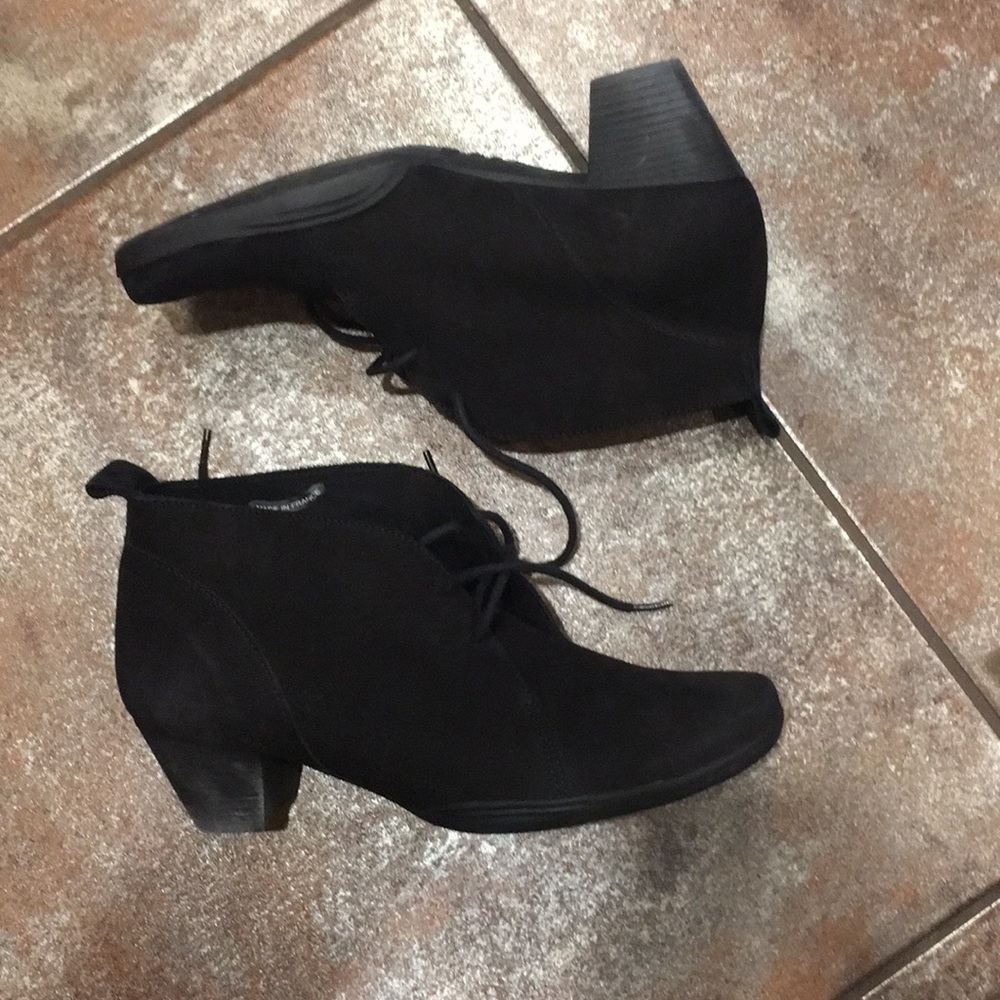 Lightly worn black booties